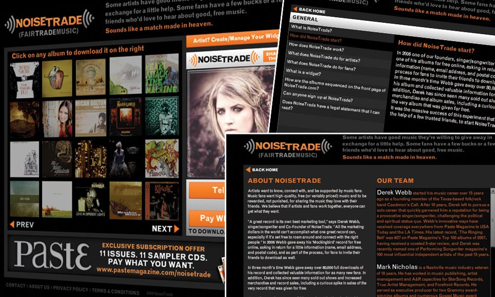 The NoiseTrade music-sharing website